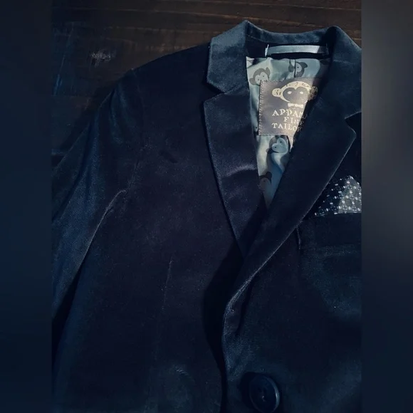 Appaman Elegant Navy Blue Velvet Suit 3T - Picture 6 of 16